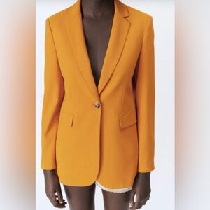 Zara Goldenrod Yellow/Orange Blazer Size Medium